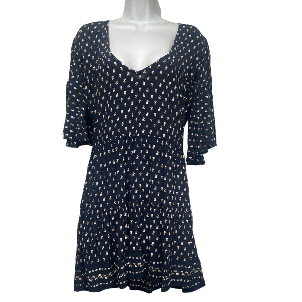 Anthropologie x Faithfull the Brand Fresa Blue Floral Tunic Dress size 4